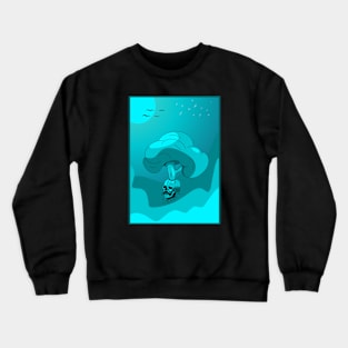 Skull and tree flat design Crewneck Sweatshirt